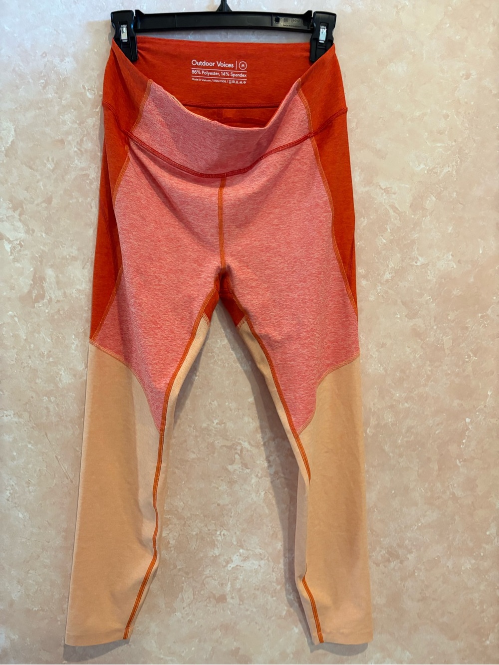 Outdoor Voices Colorblock Leggings in Rust, Pink & Tan